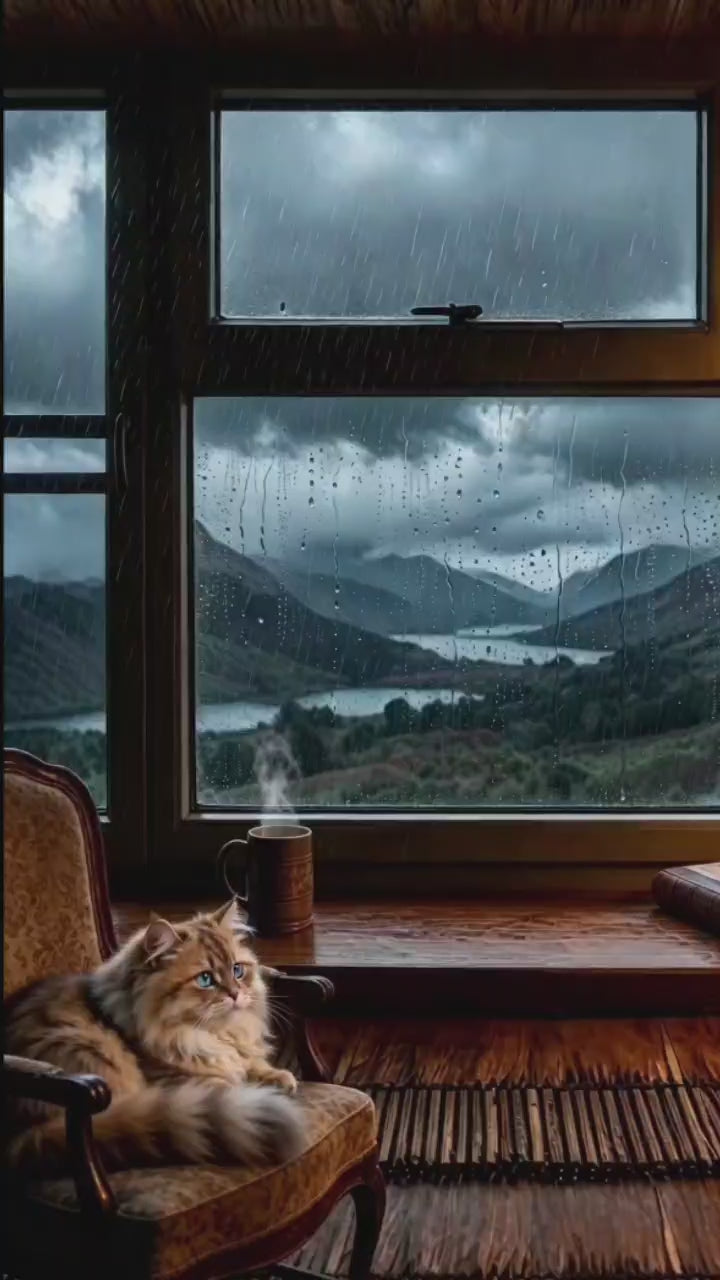 The Midnight Rain Sanctuary l 4K Ambient Screen & Audio Loop
