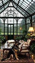 Pixel & Mist — Rainy Glasshouse | Phone Wallpaper — subtle signature preview
