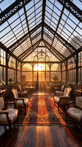 The Golden Glasshouse | Sunset Phone Wallpaper — subtle signature preview